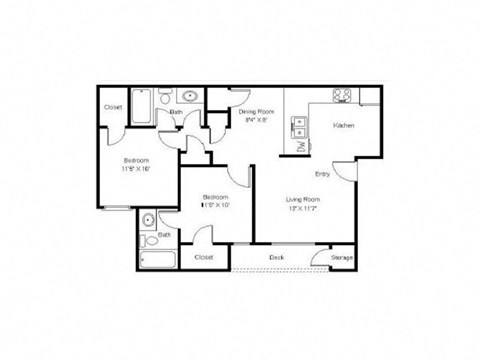 2 bedroom floor plan